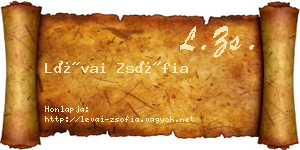 Lévai Zsófia névjegykártya